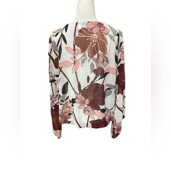 Alfani Floral Angel Sleeve Blouse - Picture 2 of 5